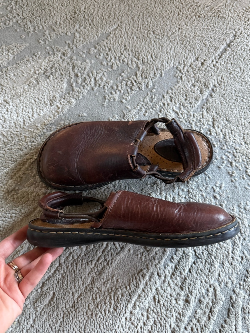 Noat brown leather clogs mules with back strap slingback size 38 / 7